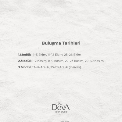 Deva Yoga 200 Saat Yoga Uzmanlaşma & Eğitmenlik Eğitimi