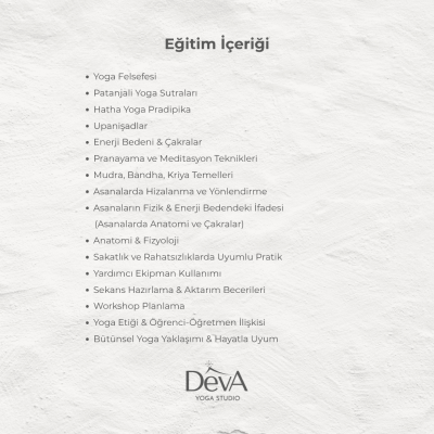 Deva Yoga 200 Saat Yoga Uzmanlaşma & Eğitmenlik Eğitimi